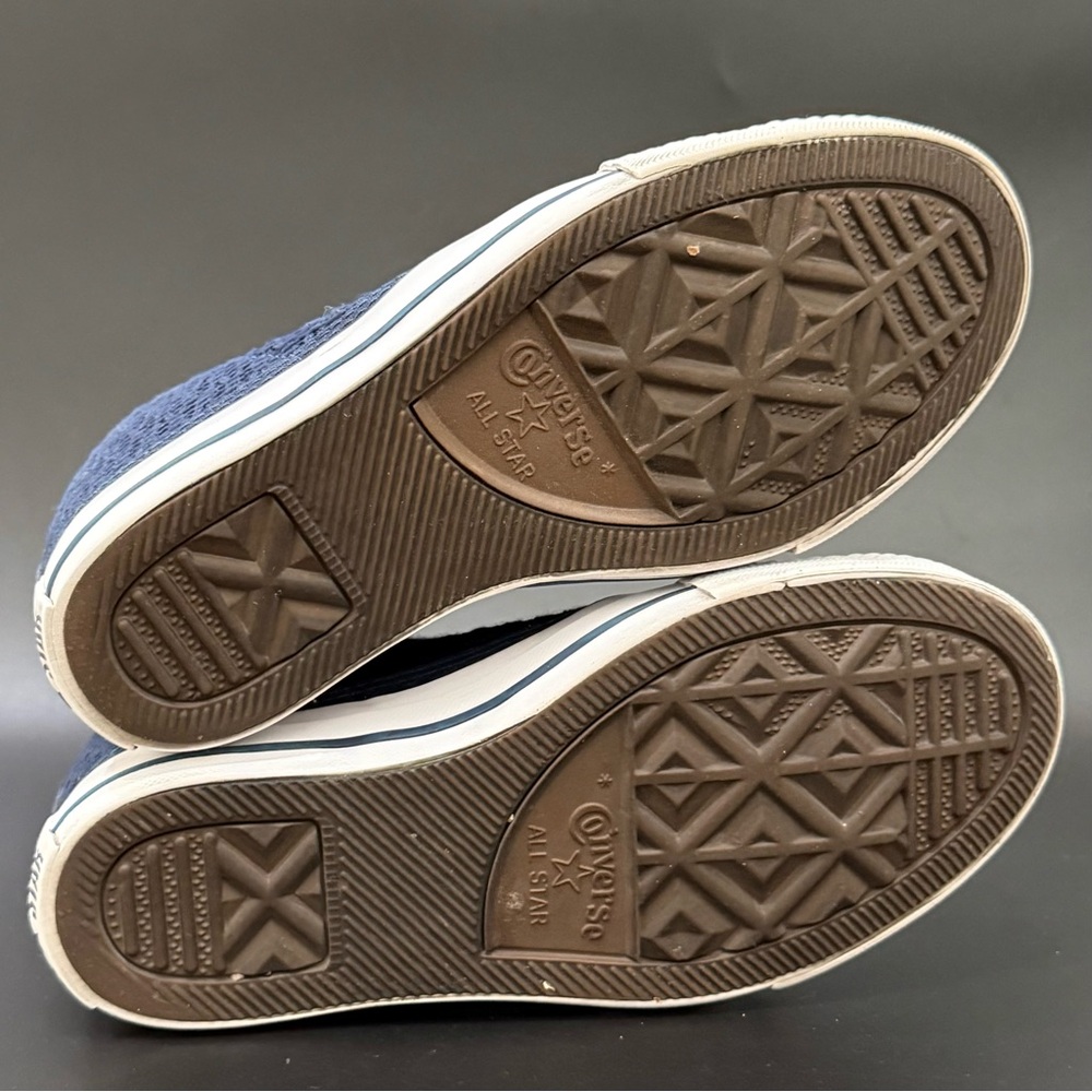 CONVERSE Chuck Taylor All Star Lux Blue Crochet Hidden Wedge Platform Sneakers 5 - Picture 7 of 16